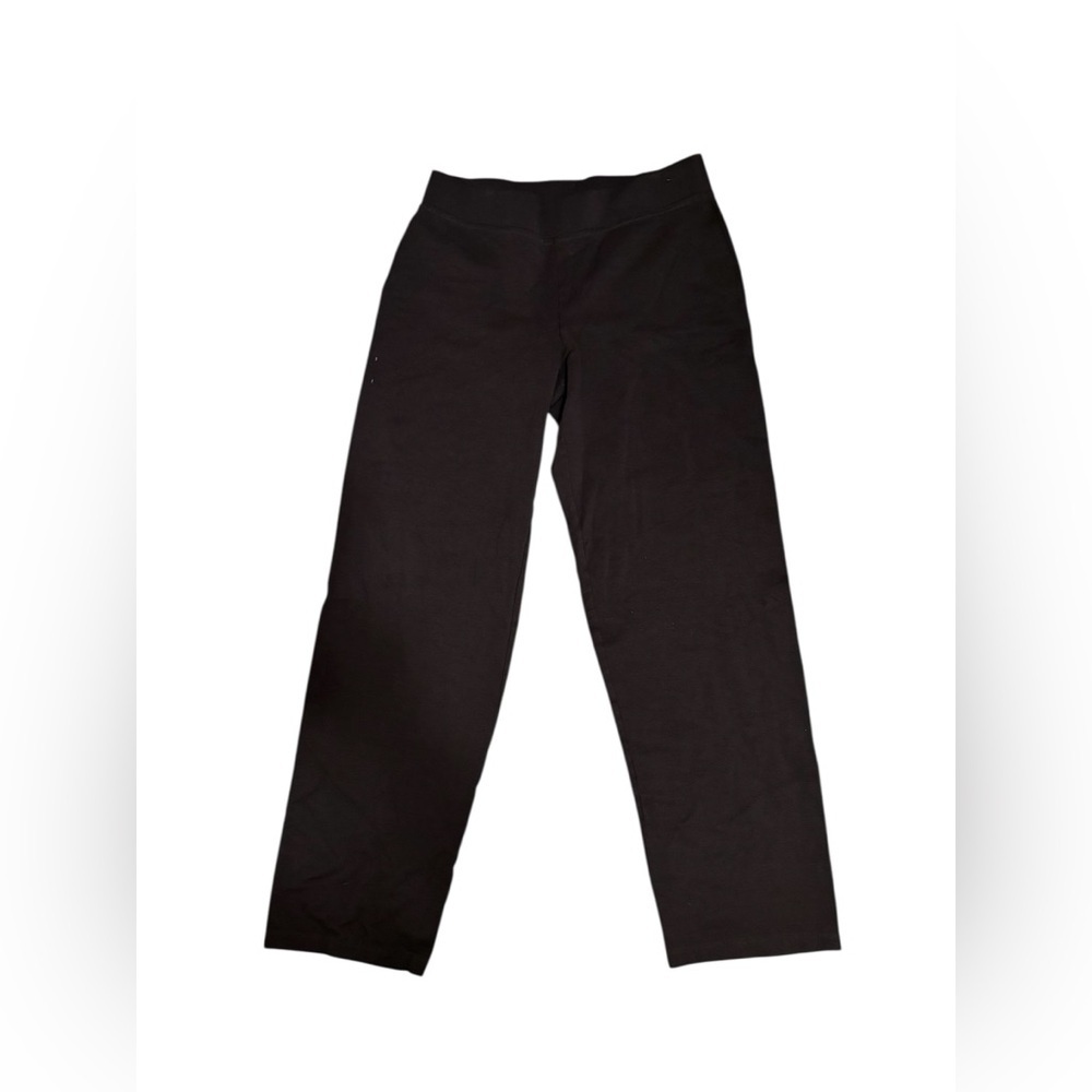 Eileen Fisher Ponte Stretch Straight Leg Pant Sz M Chocolate Brown Pull On